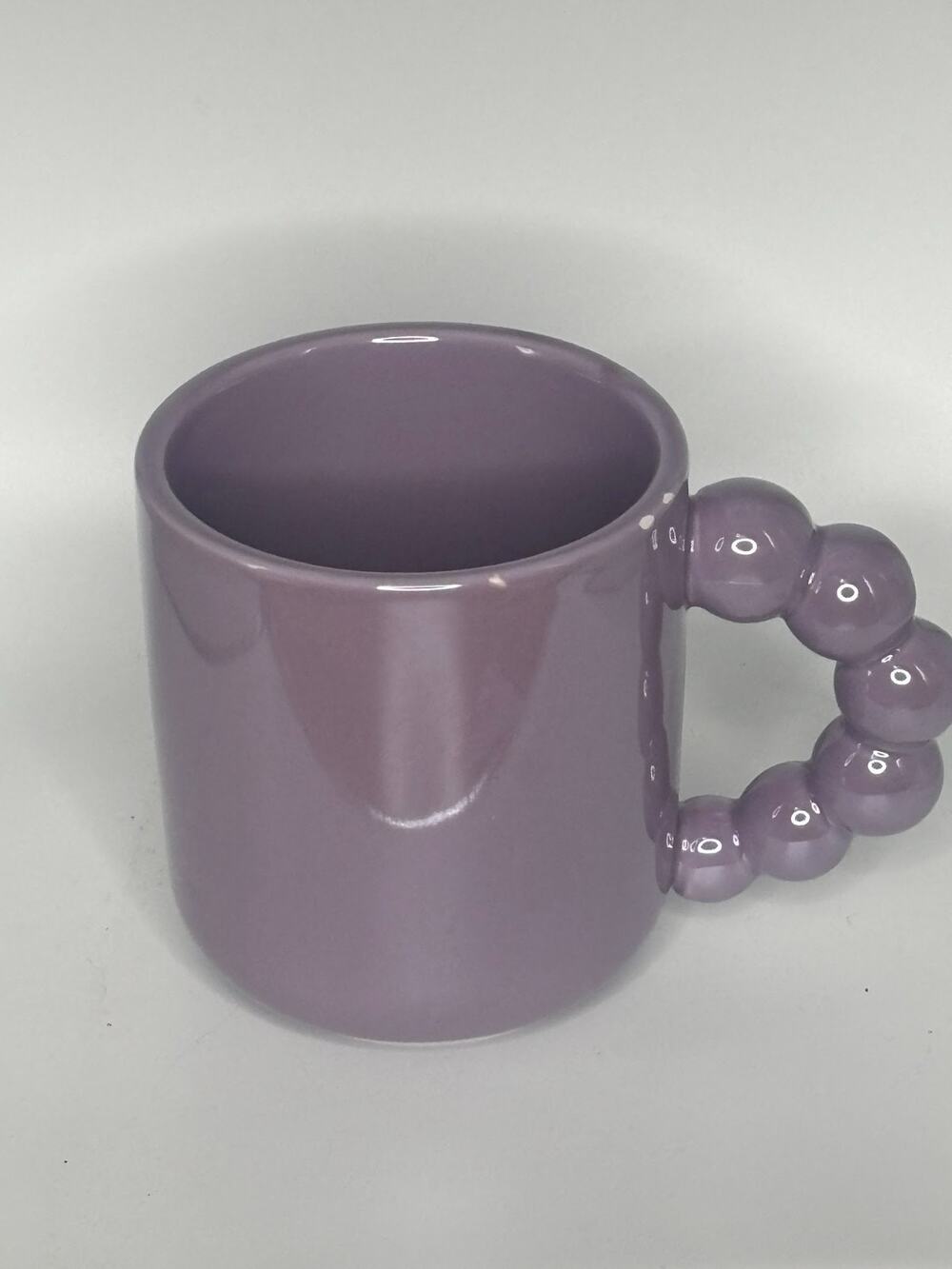 Dwell Studio Ceramics Purple Bubble Handle Coffee Mug 18oz Cup
